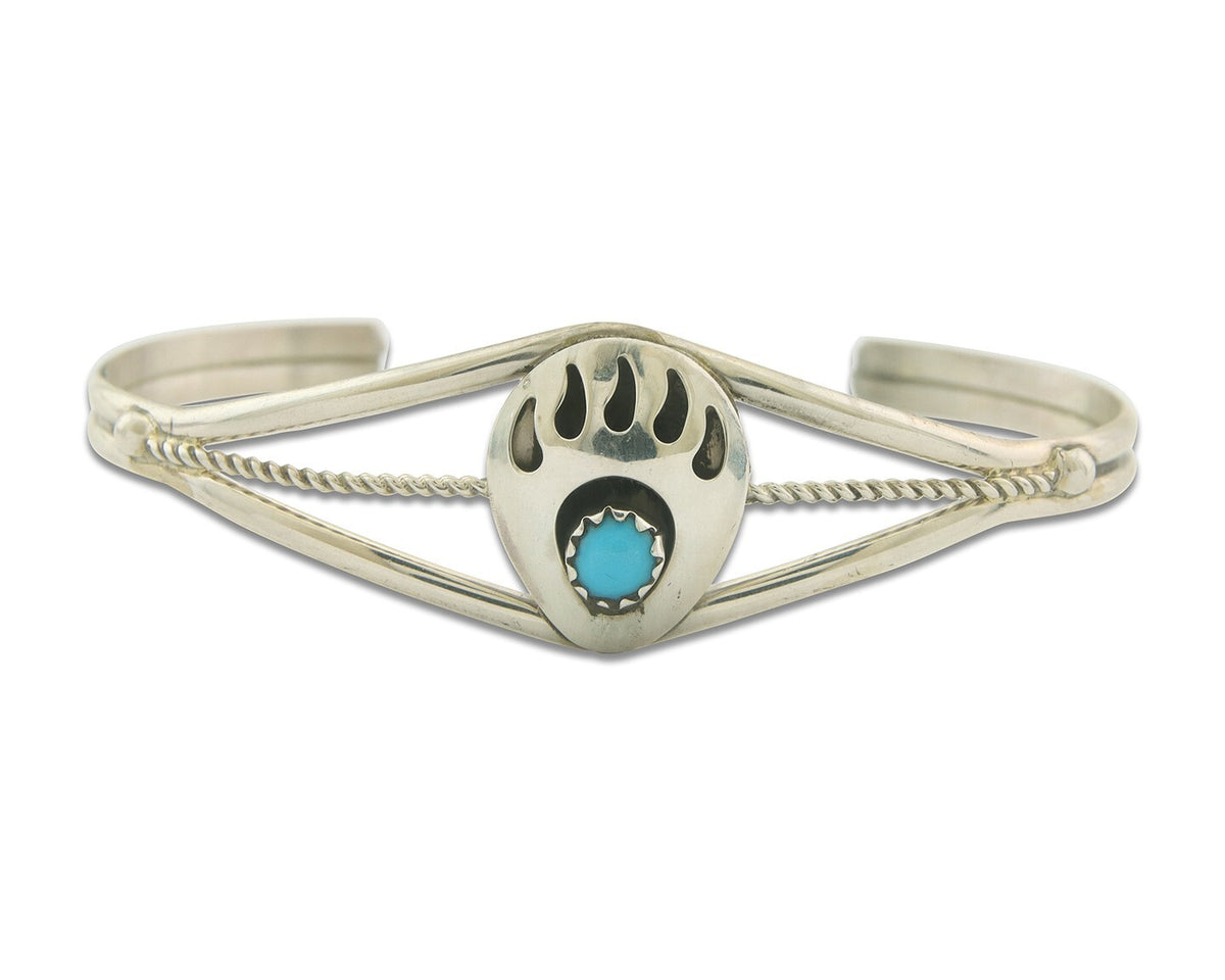 Navajo Bracelet 925 Silver Handmade Animal Claw Cuff Native American Artist C80s