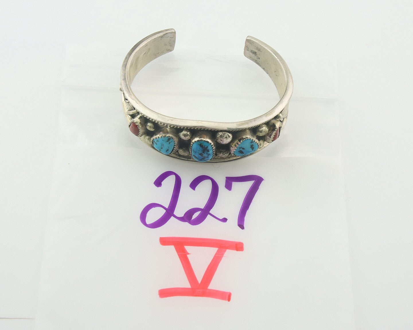 Vintage Navajo Bracelet 925 Silver Handmade Authentic Gemstone Traditional JM