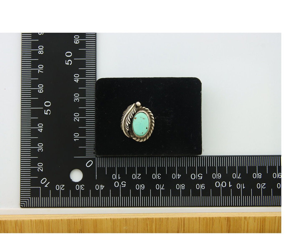 Navajo Earrings 925 Silver Natural Turquoise Native Artist C.80's