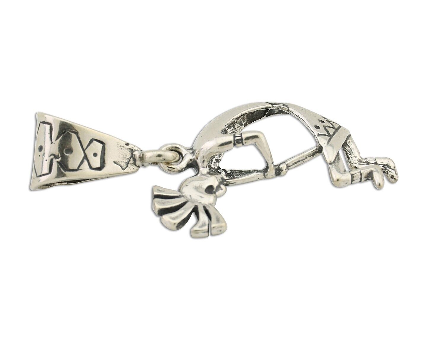 Navajo Kokopelli Pendant 925 Sterling Silver Artist Masha C.80's