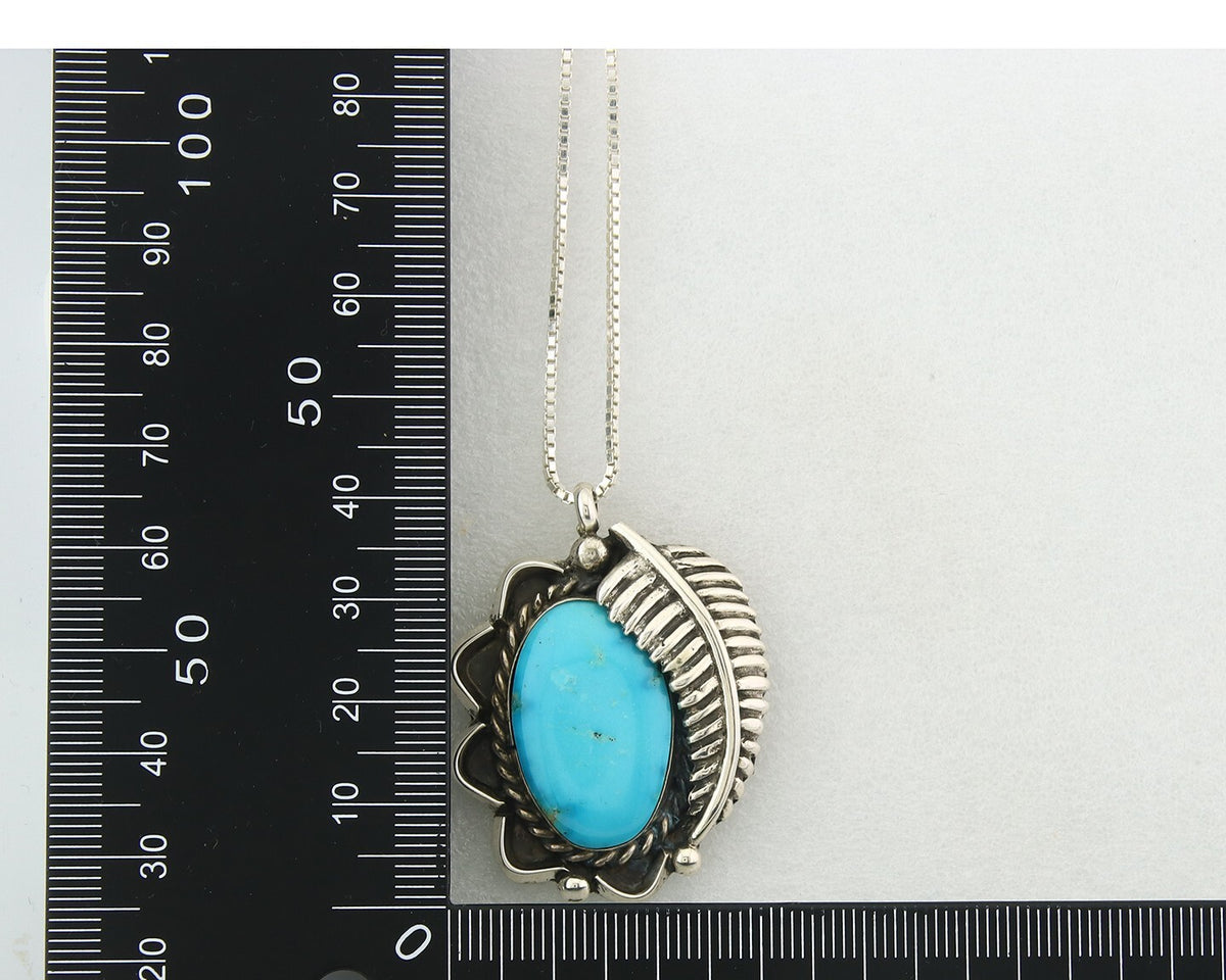 Navajo Sterling Silver Necklace Authentic Turquoise Vintage Handmade