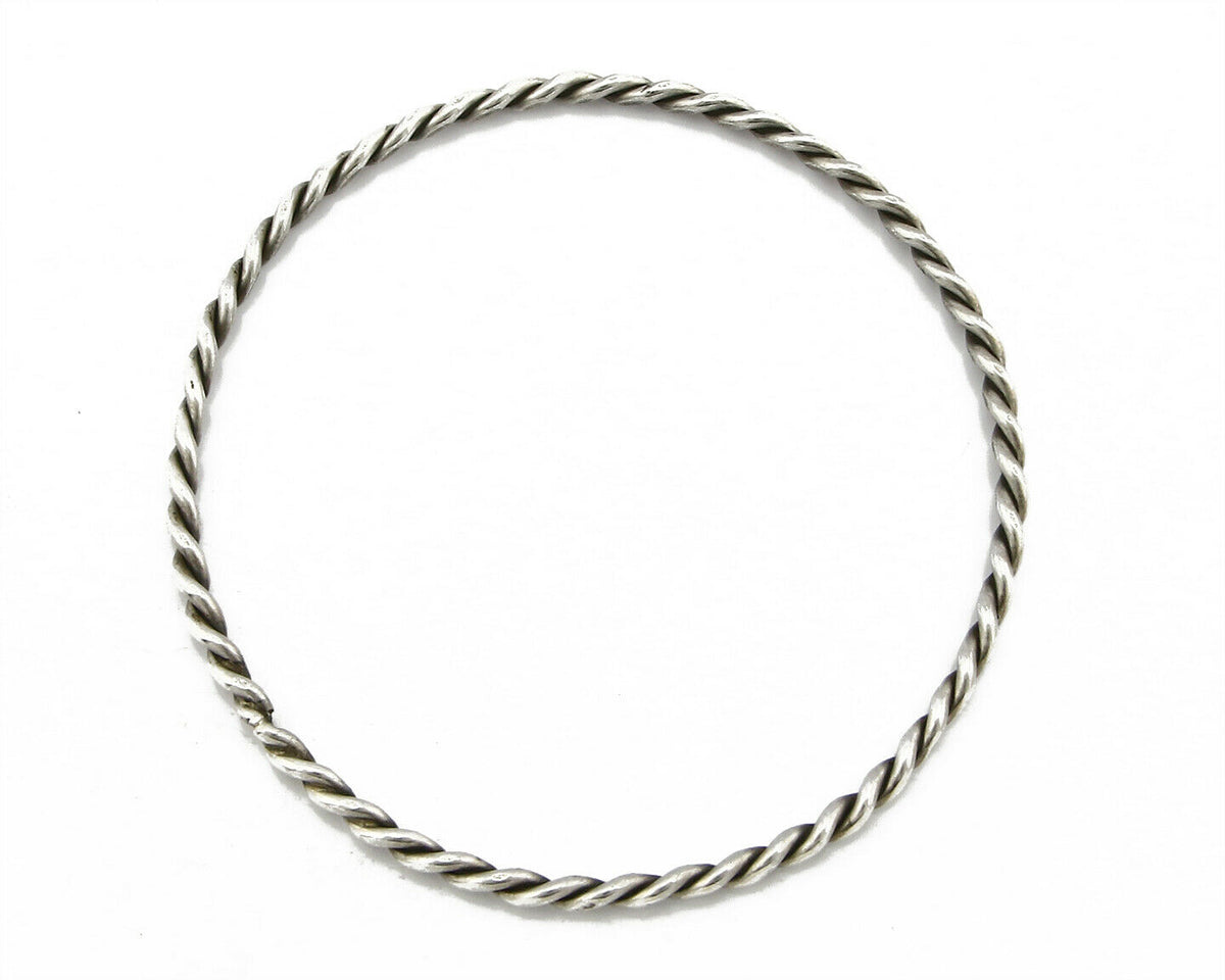 Navajo Rare Handmade 2 Row Braided .925 SOLID Sterling Silver Bracelet