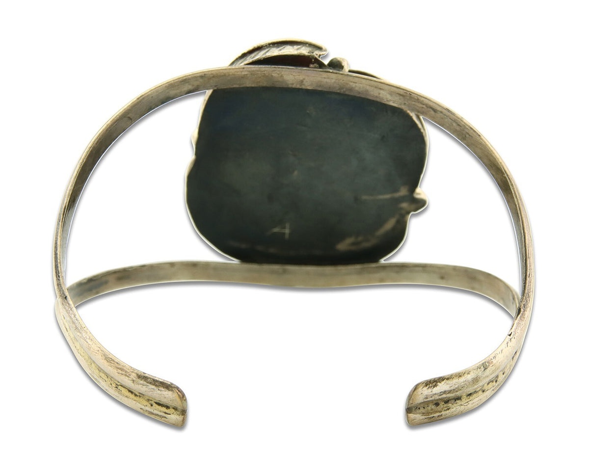 Vintage Navajo Bracelet 925 Silver Natural Aqua Turquoise Native American Artist