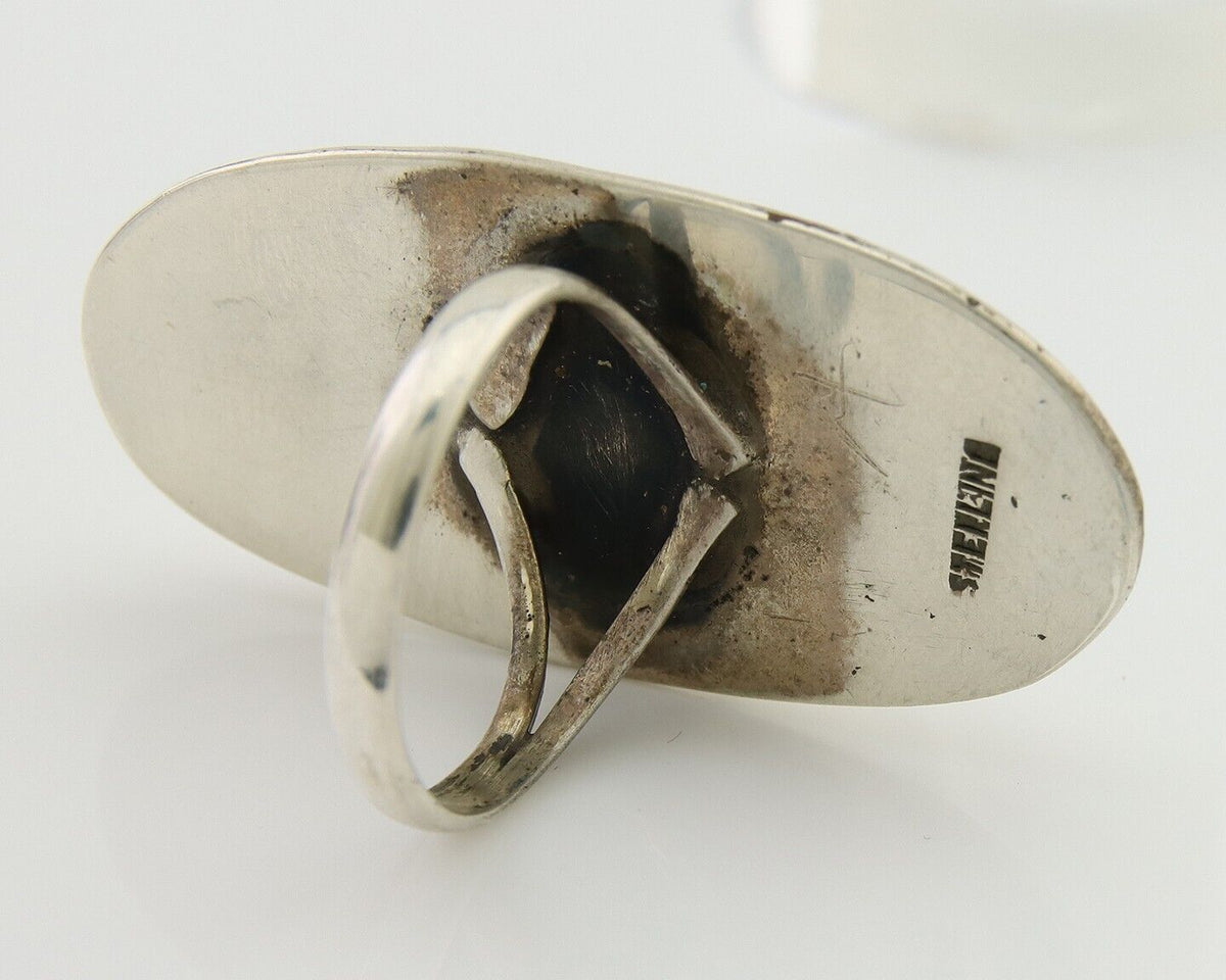 Navajo Handmade Ring 925 Silver Natural Arizona Turquoise Artist C.80's