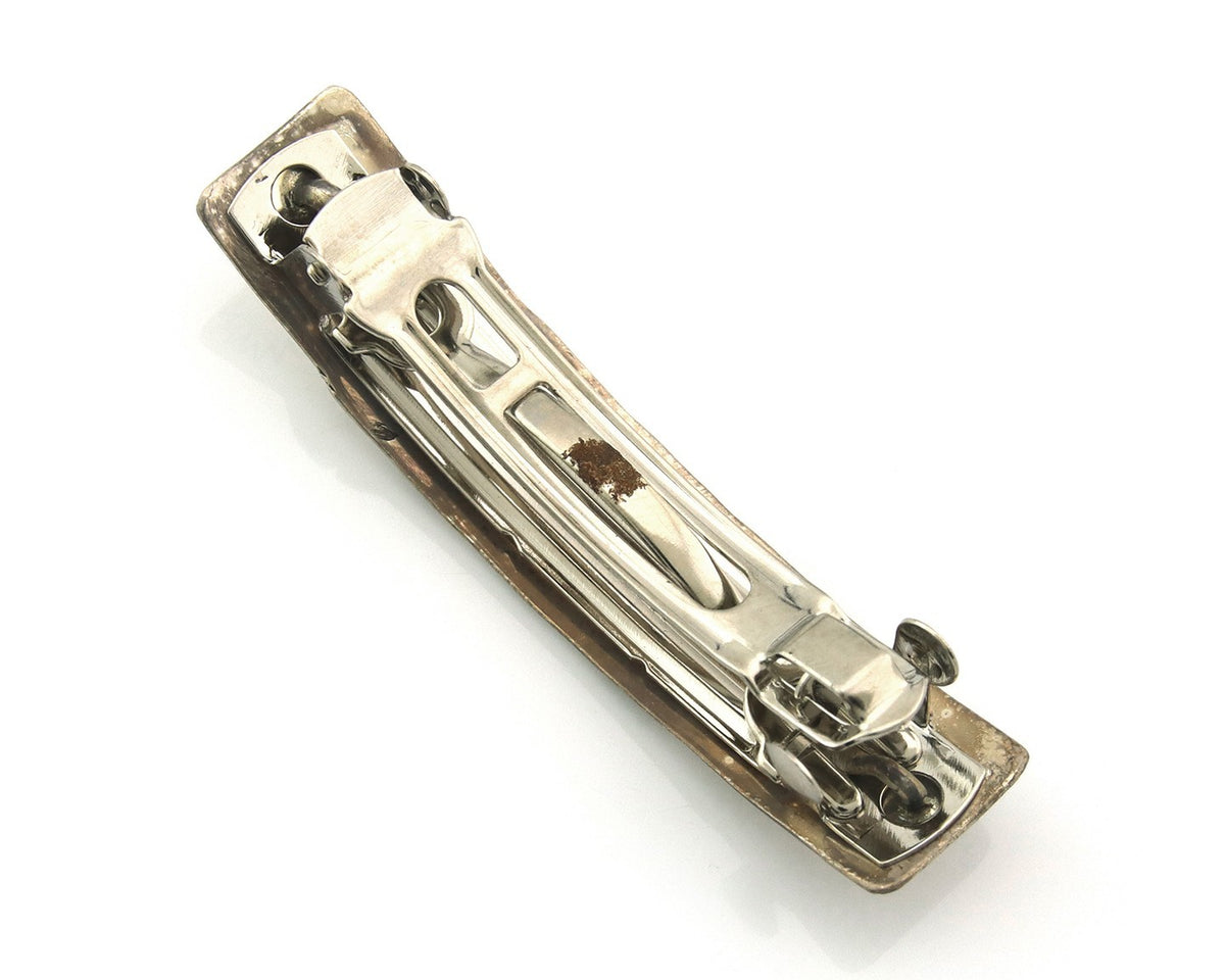 Vintage Navajo Barrette 925 Sterling Silver Hand Stamped Native American
