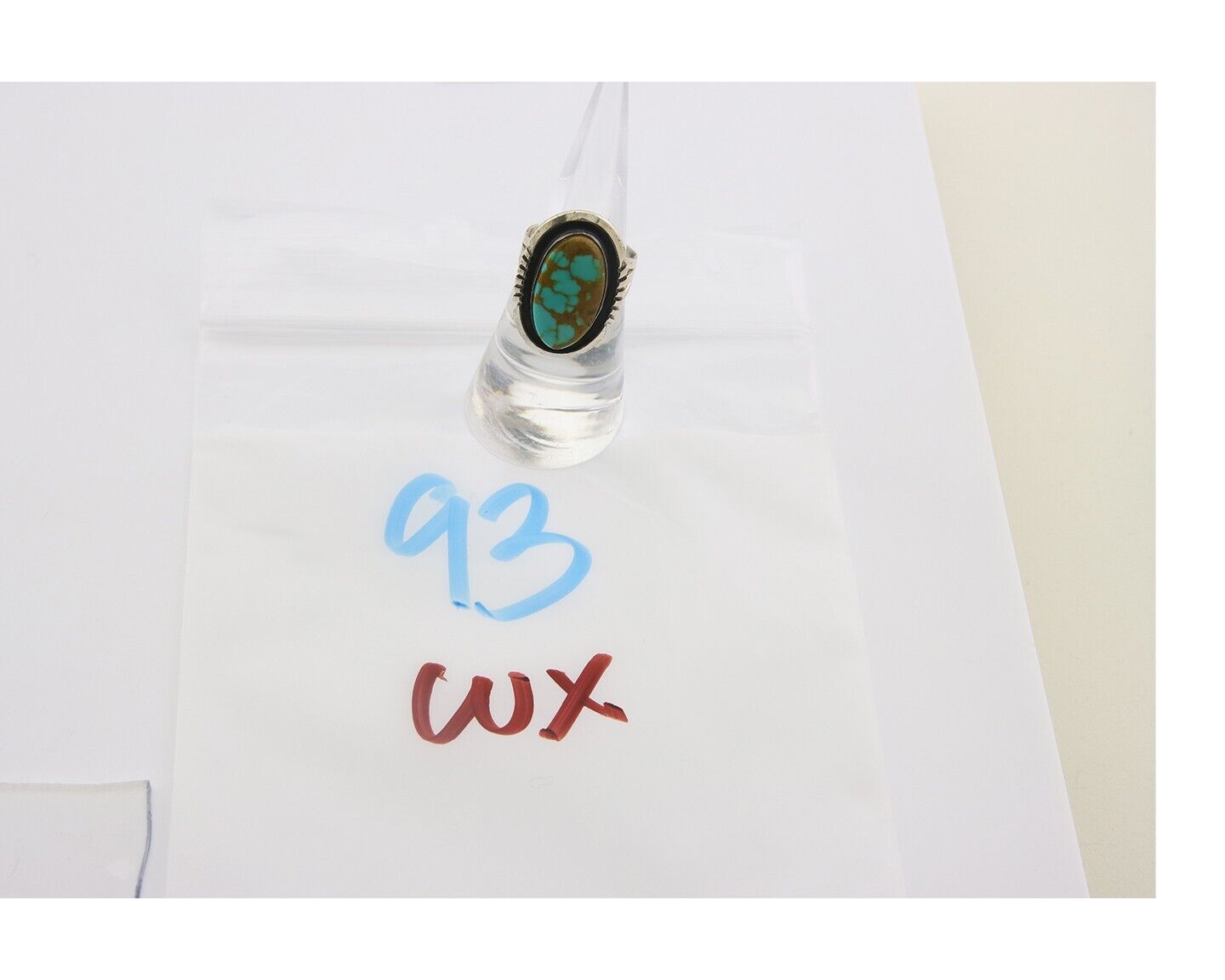 Navajo Ring 925 Sterling Natural Blue Turquoise Native Artist C.80's Size 5.25