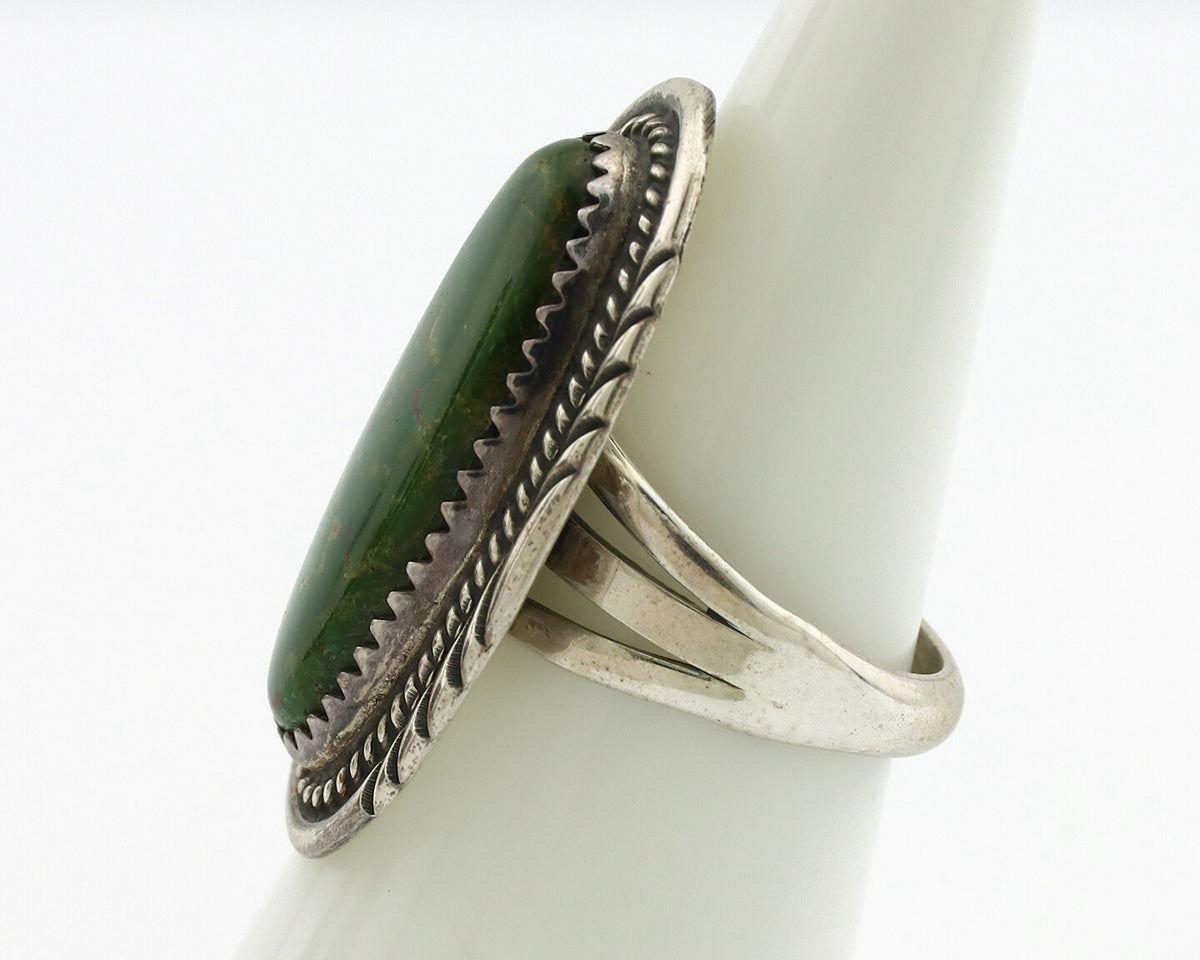 Navajo Ring .925 Silver Turquoise Signed M Begay C.1980's