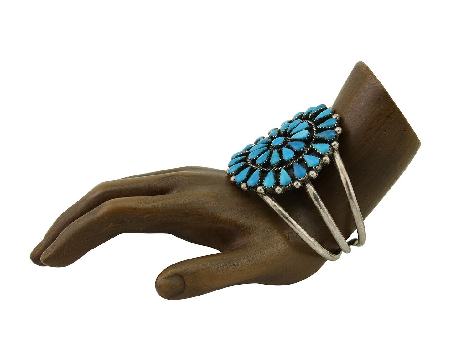 Navajo Bracelet 925 Silver Blue Turquoise Native American Artist C.80's