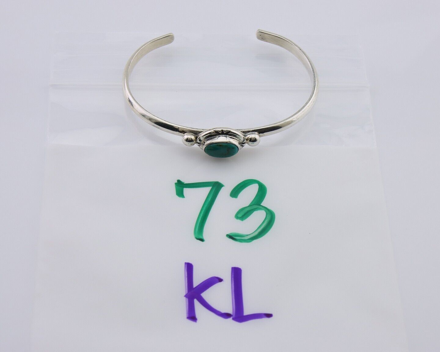 Navajo Bracelet 925 Silver Natural Turquoise Native American Artist C.80's