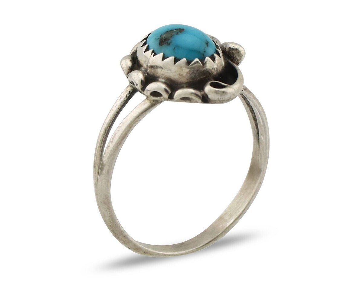 Navajo Ring 925 Silver Turquoise Artist Signed SkyStone Creations C.80's