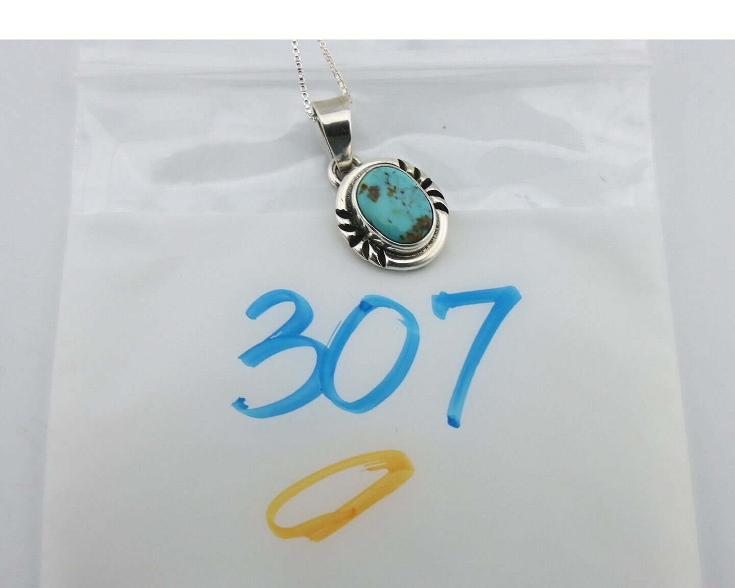 Navajo Necklace 925 Silver Arizona Turquoise Handmade Signed Gecko C.90's