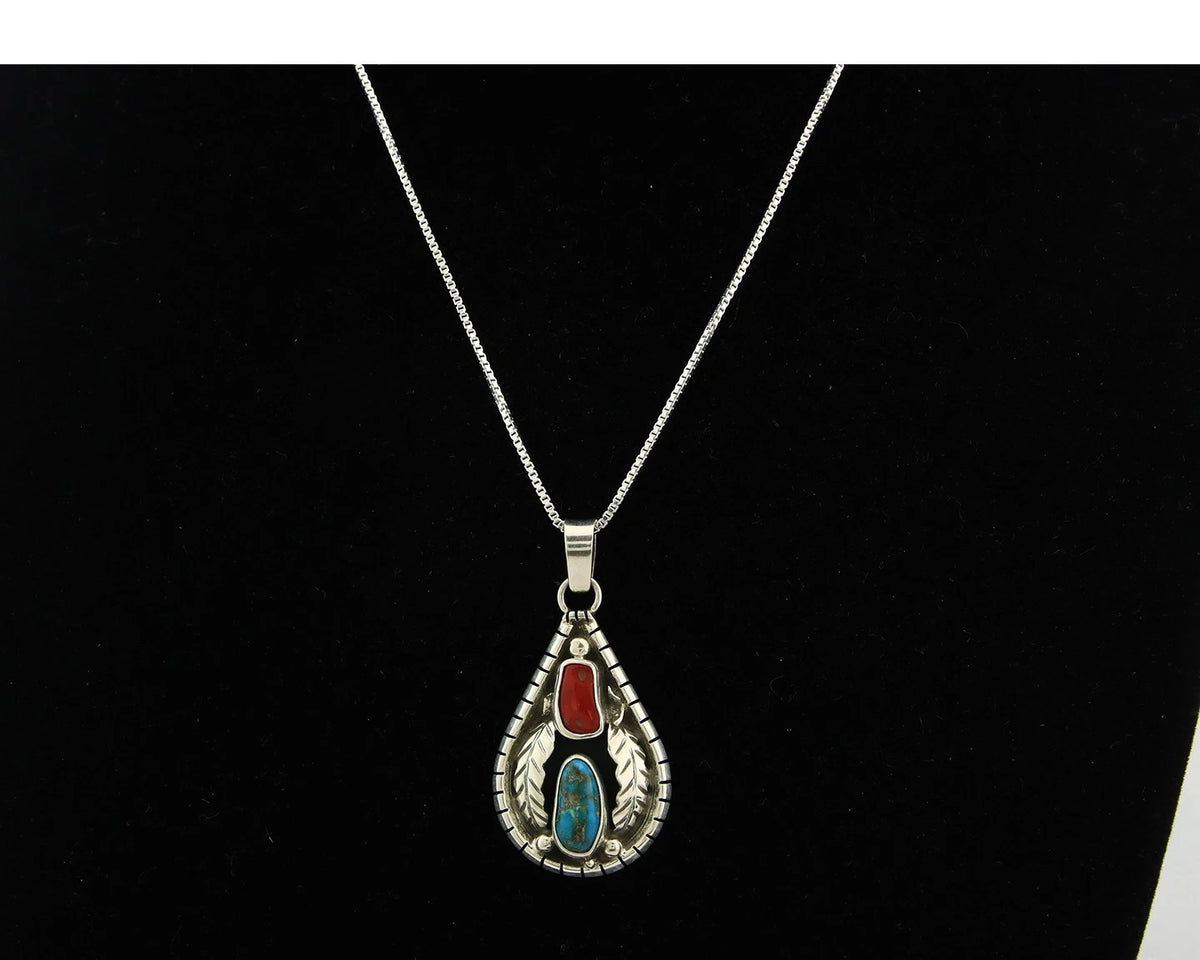 Navajo Necklace Sterling Authentic Gemstone Traditional Signed Teepee
