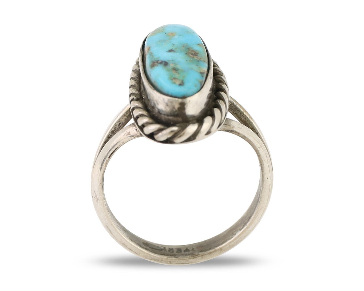 Navajo Handmade Ring 925 Silver Turquoise Native American Artist C.80's