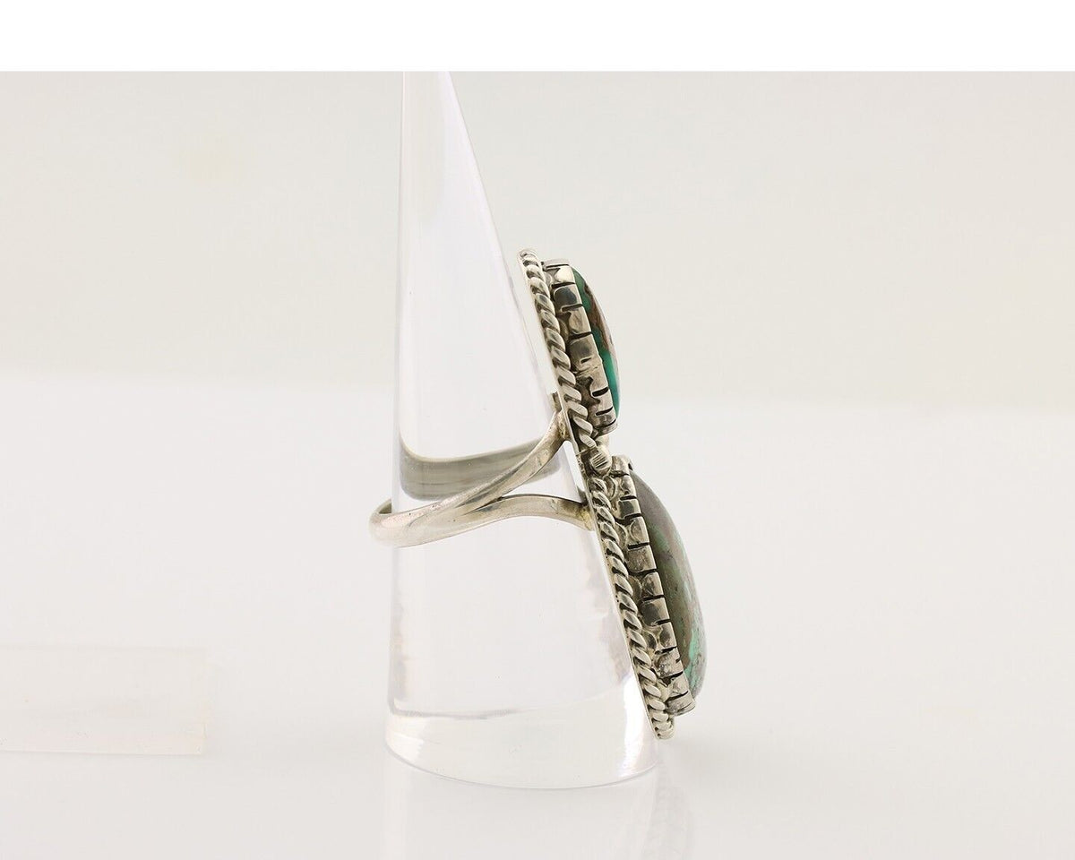Navajo Handmade Ring 925 Silver Natural Tuquoise Artist Signed B Yazzie C.80's
