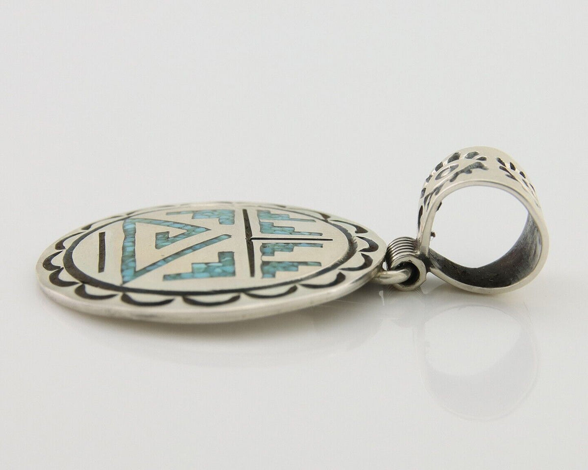Navajo Necklace 925 Silver Natural Turquoise Artist Signed Stanley Bain C.80's