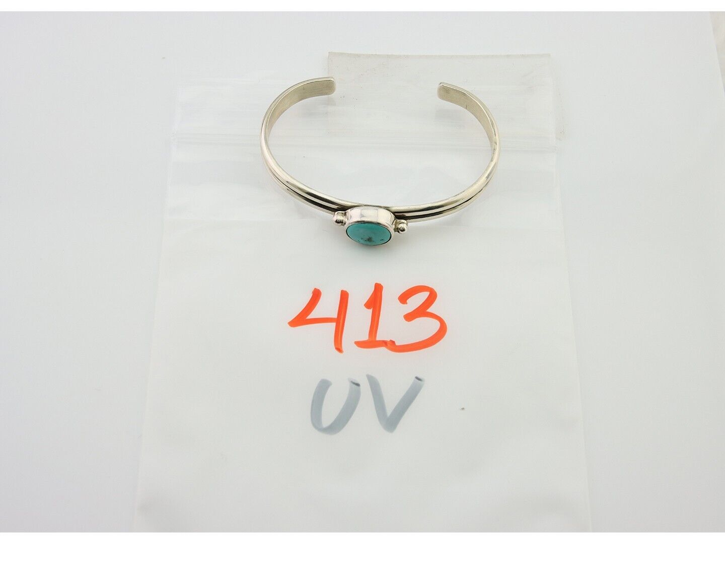 Navajo Bracelet 925 Silver Turquoise Cuff Native American Artist C.80's