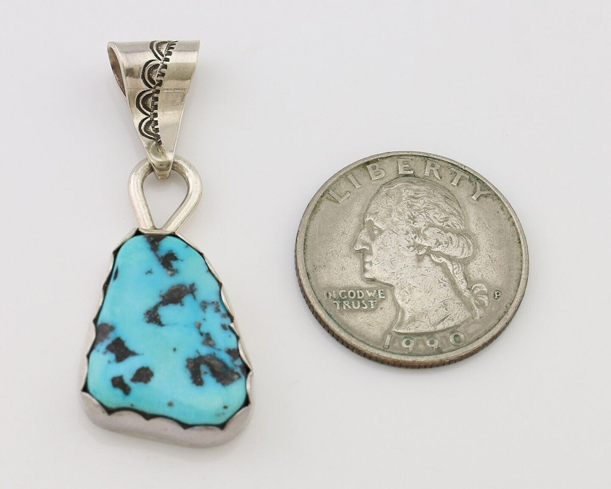 Navajo Necklace Pendant 925 Silver Turquoise Artist Tony Guerro C.80's