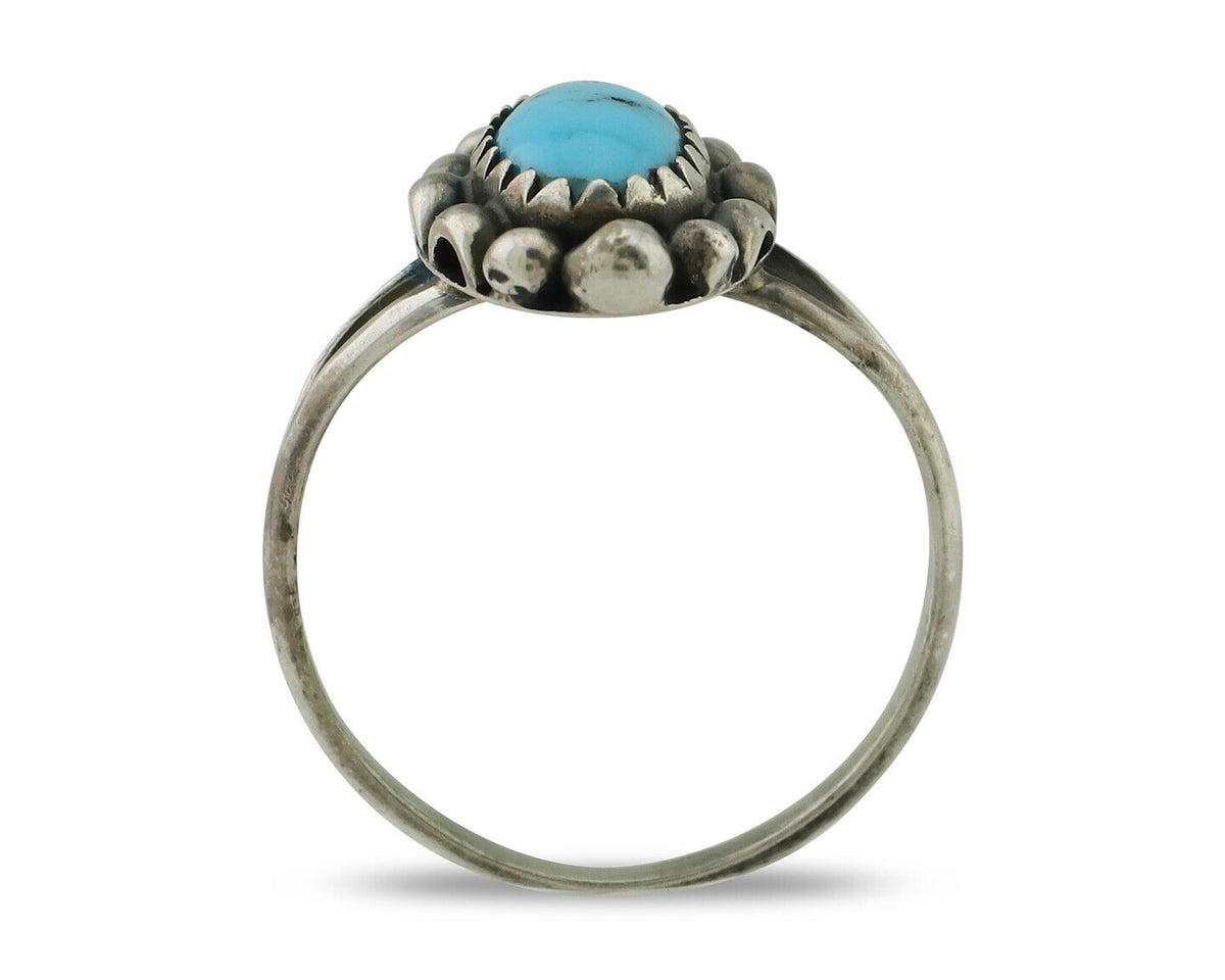 Navajo Handmade Ring 925 Silver Sleeping Beauty Artist Signed SC C80s