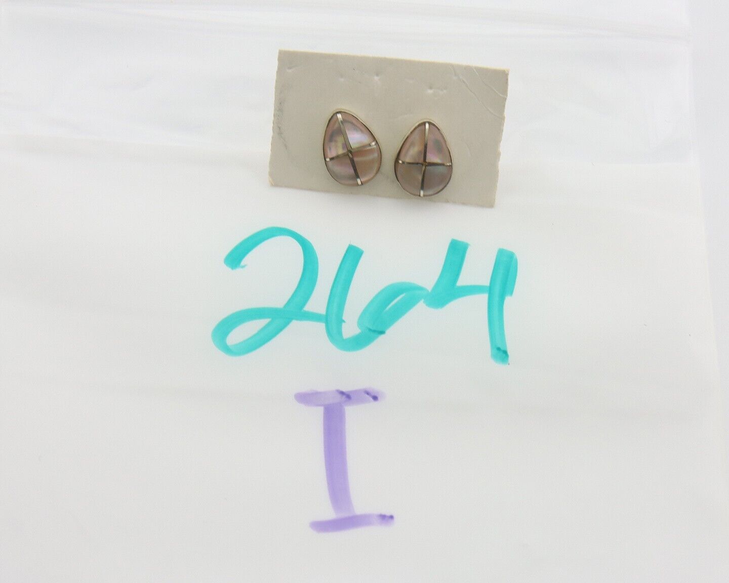 Navajo Earrings 925 Silver Pink Mussel Native American Artist C.80's