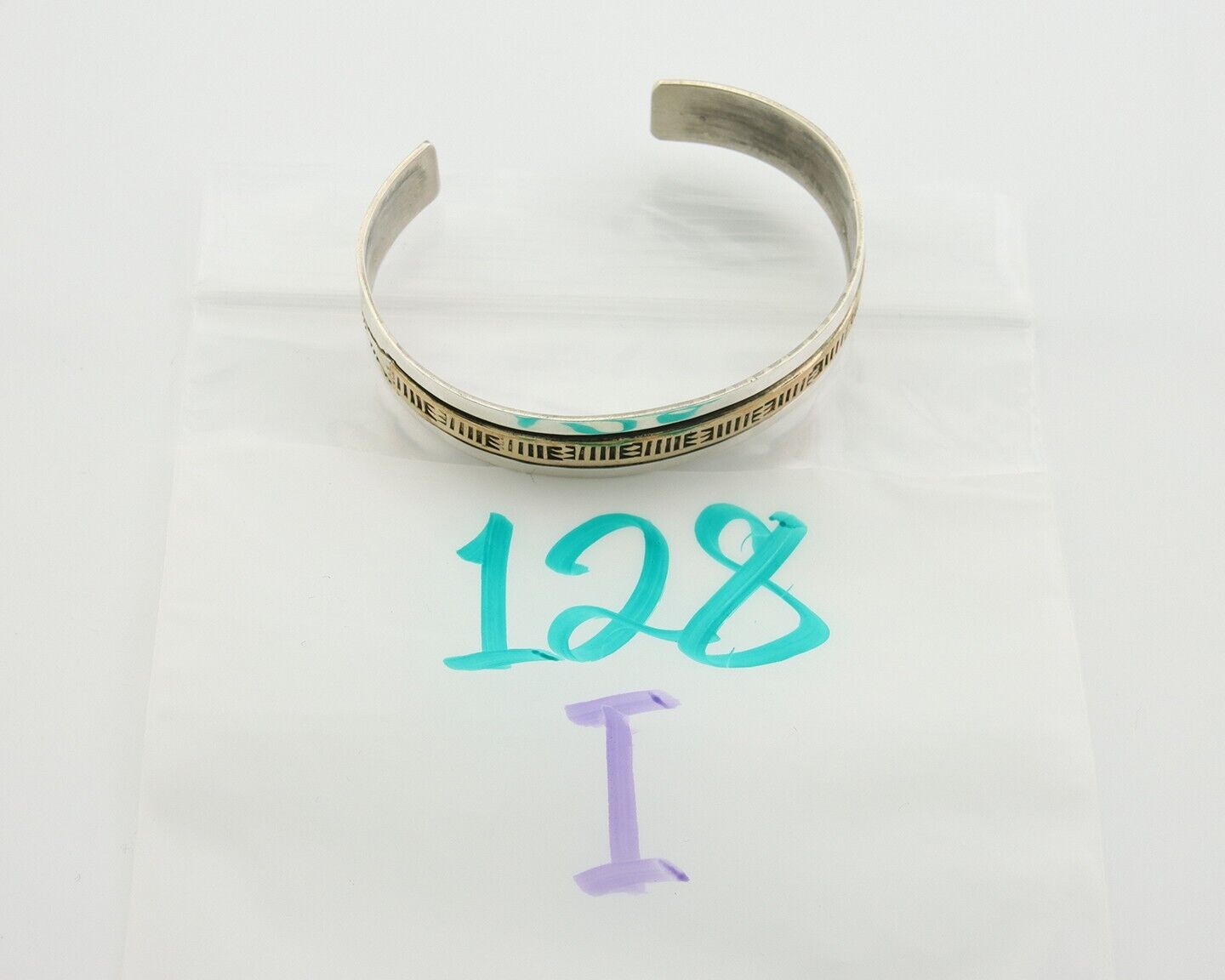 Navajo Bracelet 925 Silver & 12K Gold Cuff Artist Signed Randall Endito C.80's