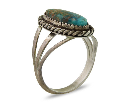Navajo Ring 925 Sterling Silver Turquoise Native American Artist C.80's