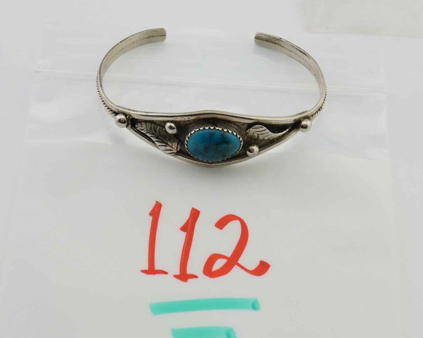 Navajo Handmade Bracelet 925 Silver Arizona Turquoise Native American C.80's