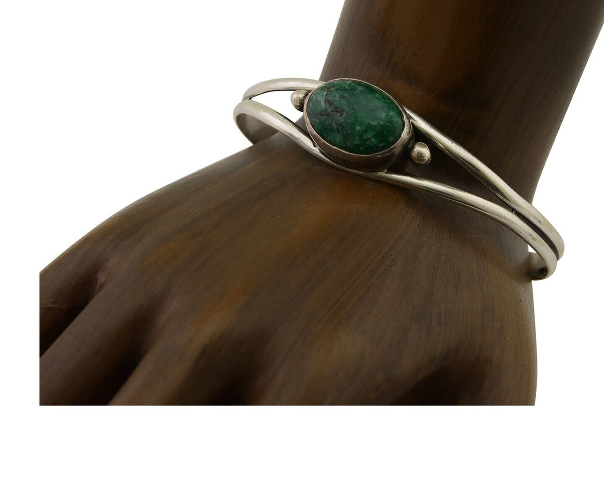 Navajo Natural Southwest Turquoise Bracelet 925 Silver Artist Native American