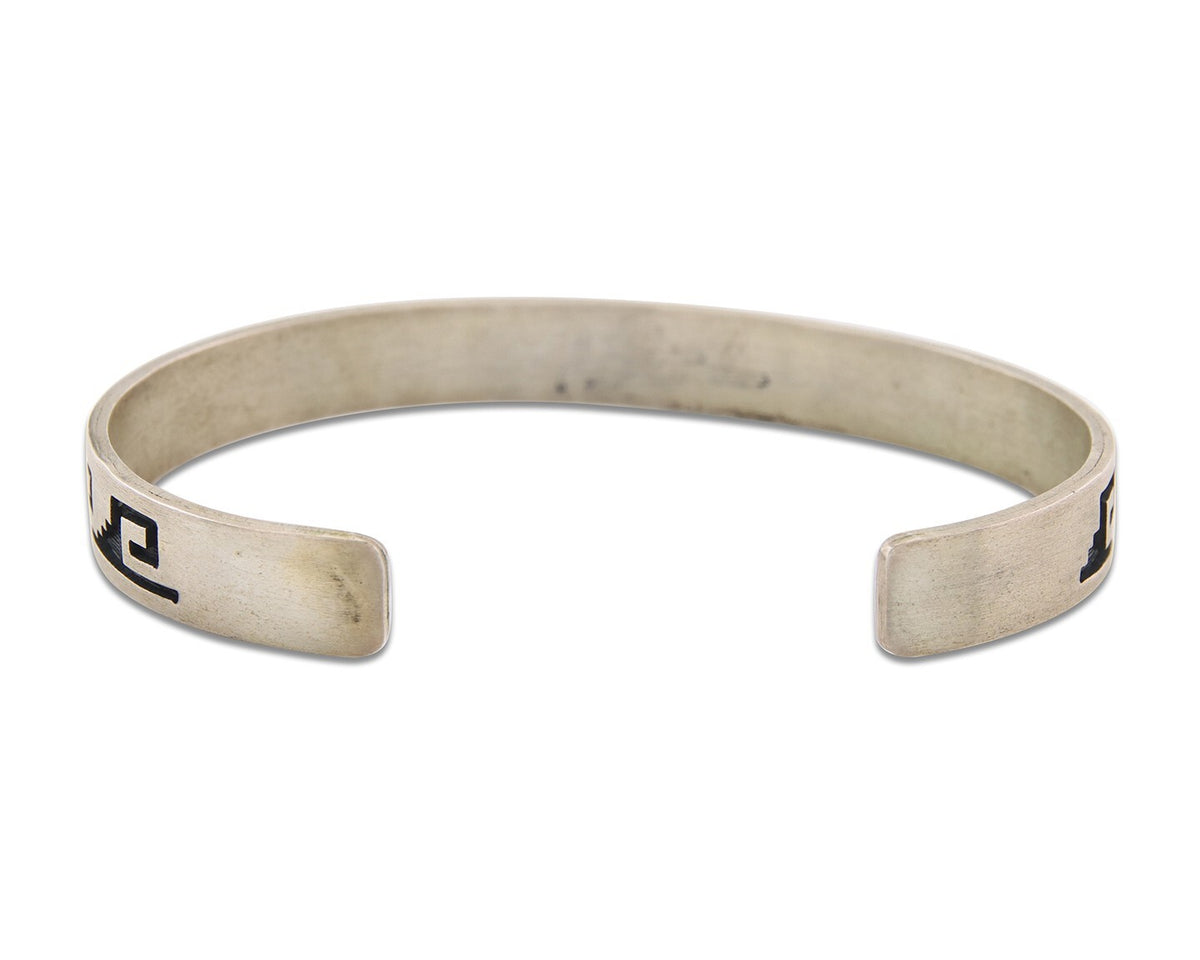 Vintage Hopi Bracelet 925 Silver Signed M & Animal Paw Authentic Traditional