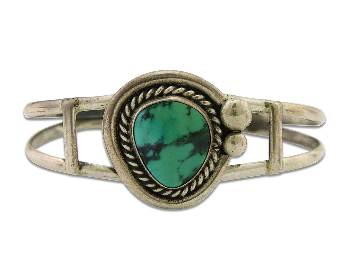 Navajo Bracelet 925 Silver Turquoise Cuff Artist Signed C Montoya C.80's