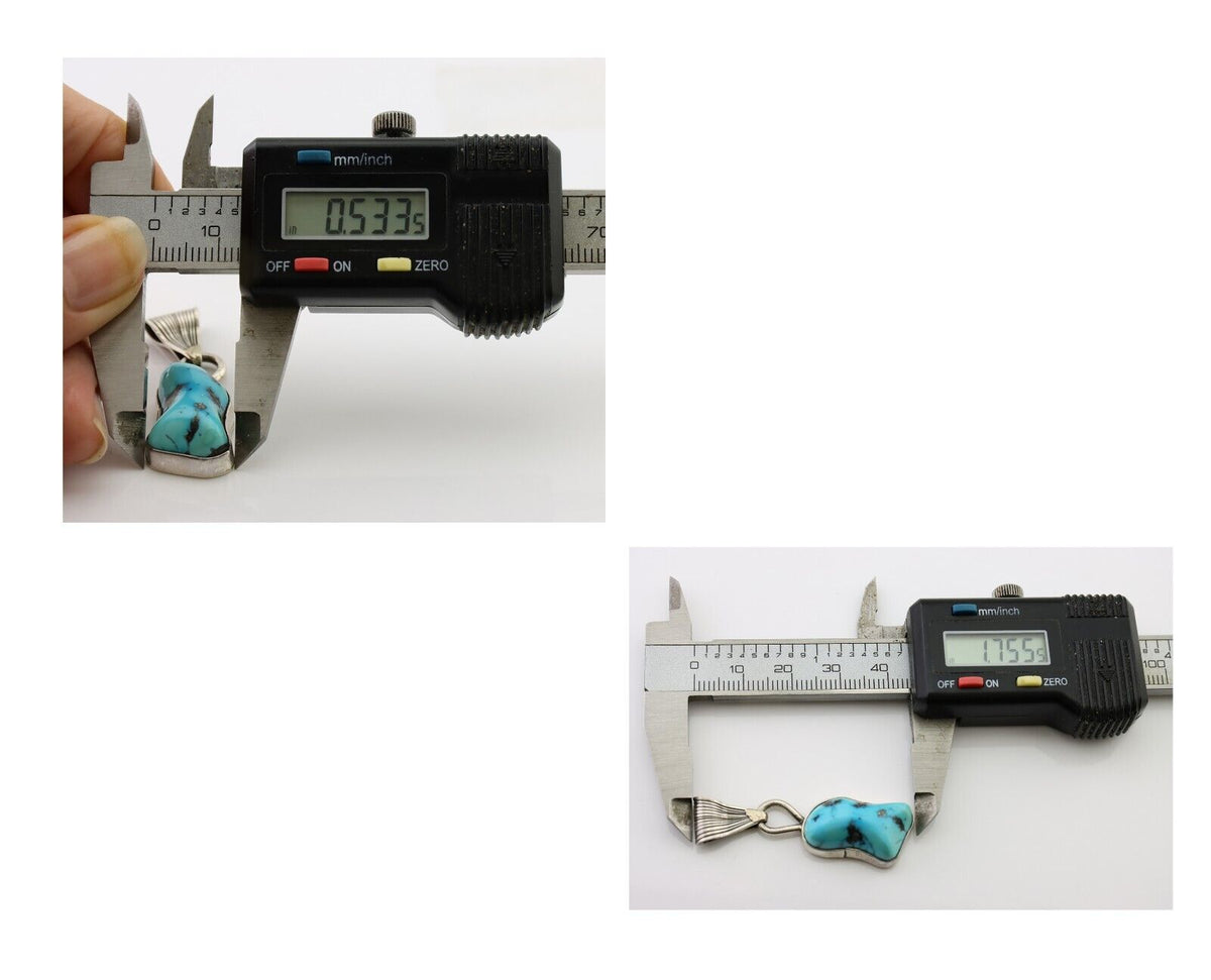 Navajo Necklace Pendant 925 Silver Turquoise Artist Tony Guerro C.80's