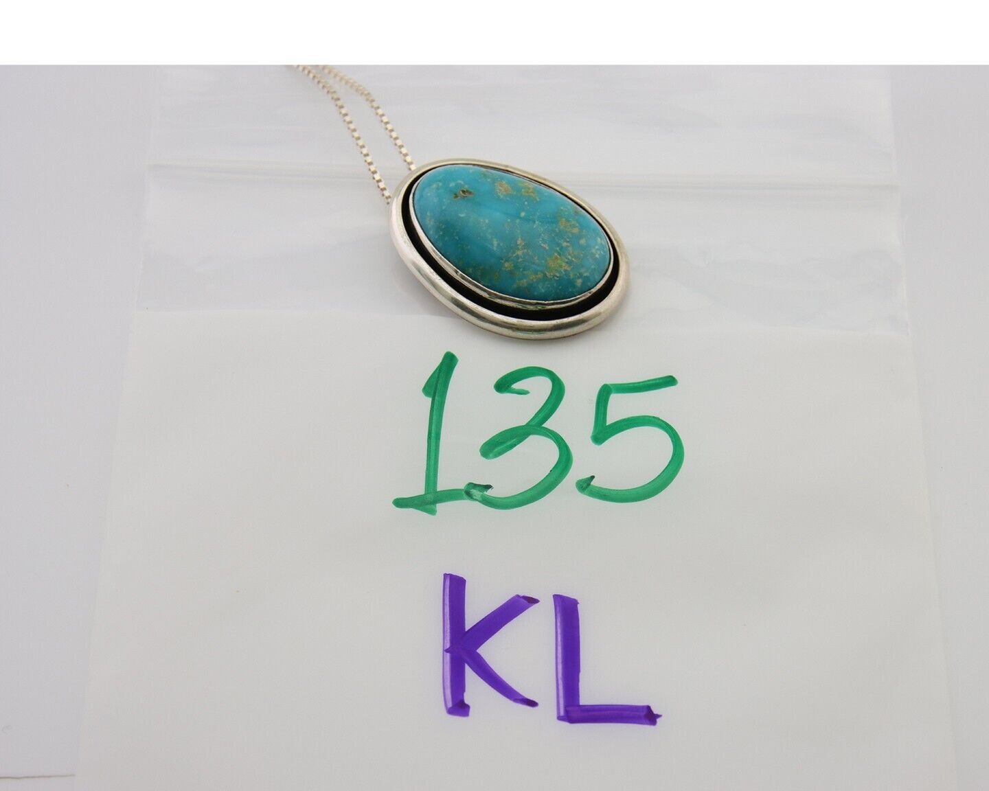 Navajo Necklace 925 Silver Blue Turquoise Artist Signed Doug Zachary C.80's