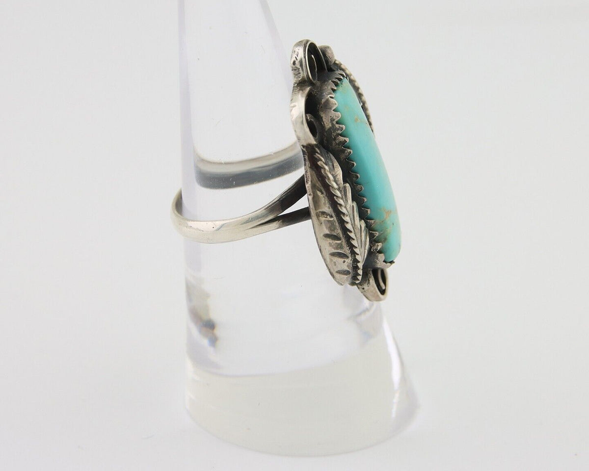 Navajo Handmade Ring 925 Silver Natural Turquoise Native Artist C.80's