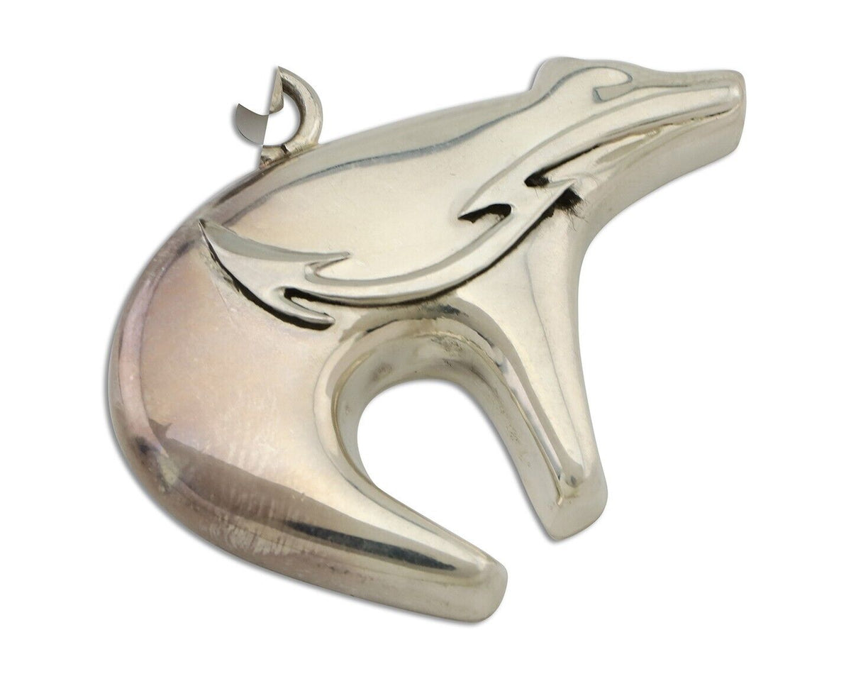 Navajo Spirit Bear Pendant 925 Sterling Silver Native Artist C.80's