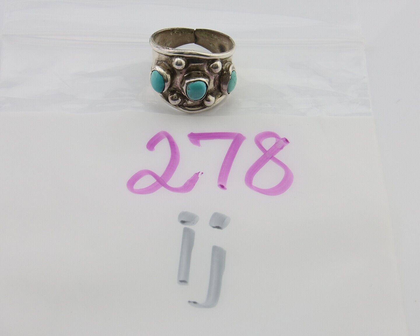 Navajo Handmade Ring 925 Silver Natural Turquoise Native Artist C.80's