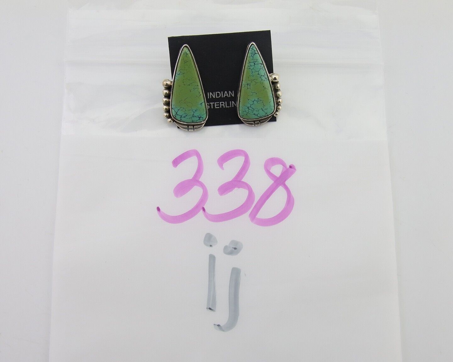 Navajo Dangle Earrings 925 Natural Turquoise Signed Wilson Padilla C.80's