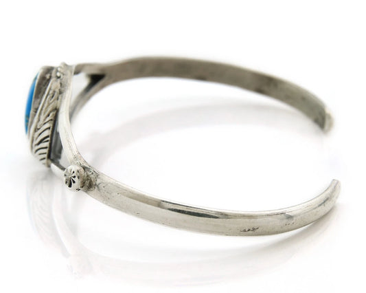 Navajo Cuff Bracelet 925 Sterling Silver Turquoise Vintage Handmade