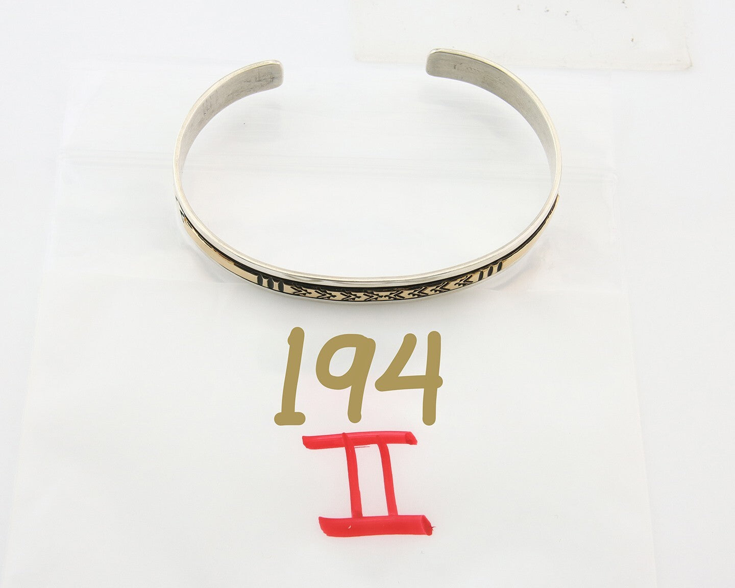 Navajo Bracelet 925 Silver & 12k Yellow Gold Plated Signed Thomas Singer C.80's