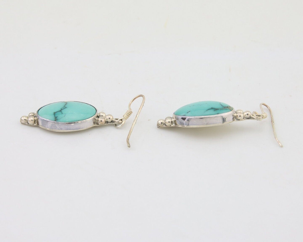 Navajo Dangle Earrings 925 Natural Turquoise Native Inca Mfg C.80's