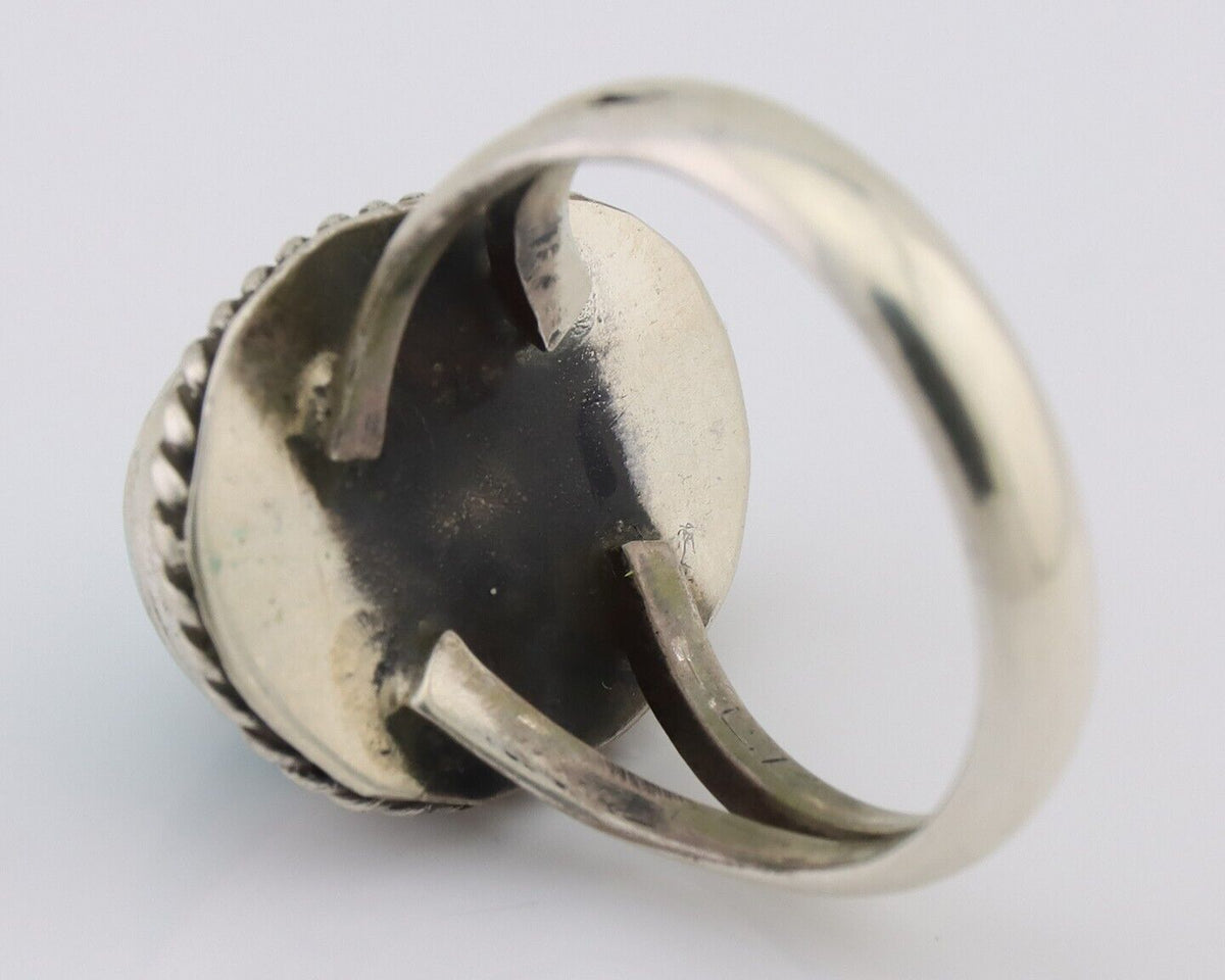 Navajo Ring 925 Silver Natural Blue Turquoise Native American Artist C.80's