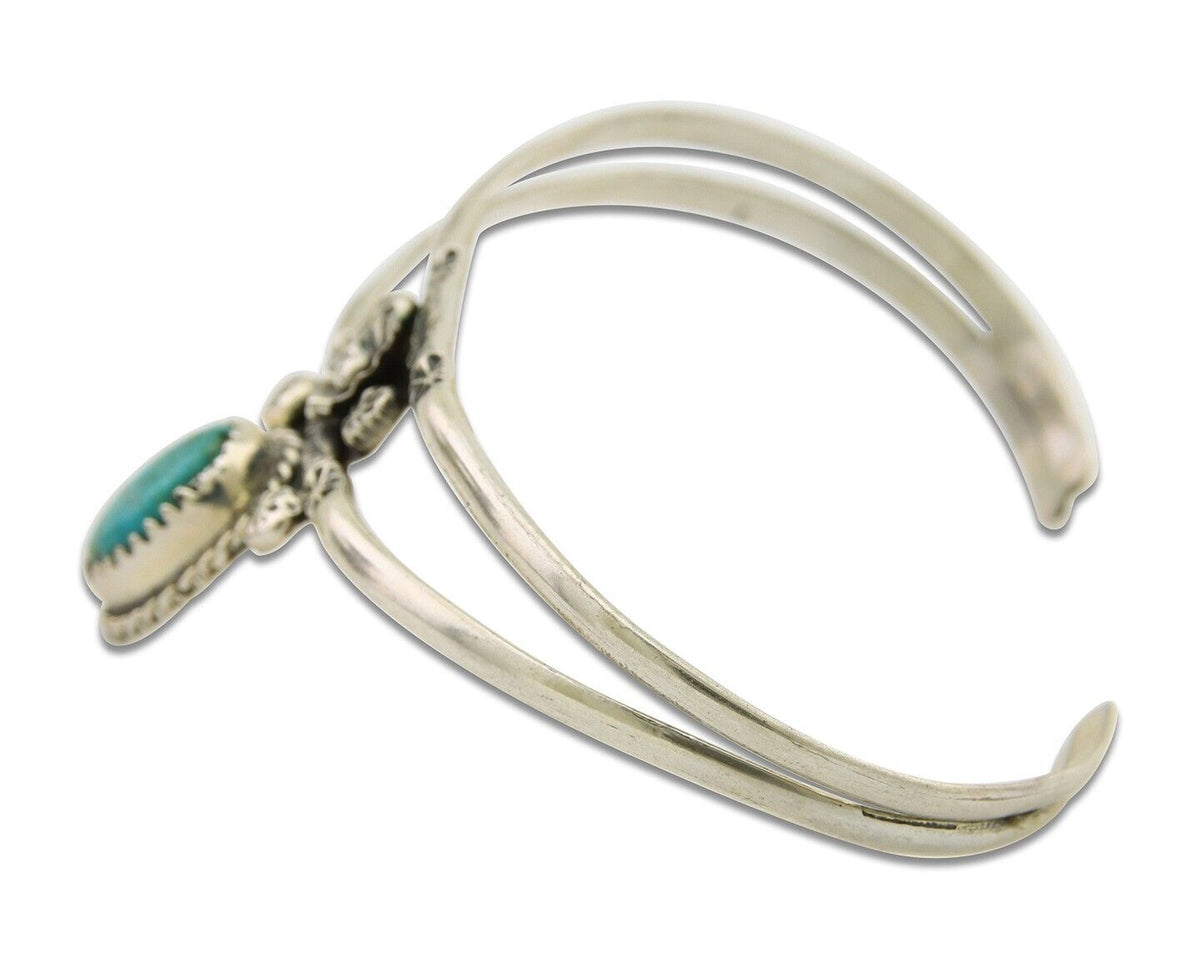 Navajo Cuff Bracelet 925 Silver Turquoise Cuff Native American Artist C.80's