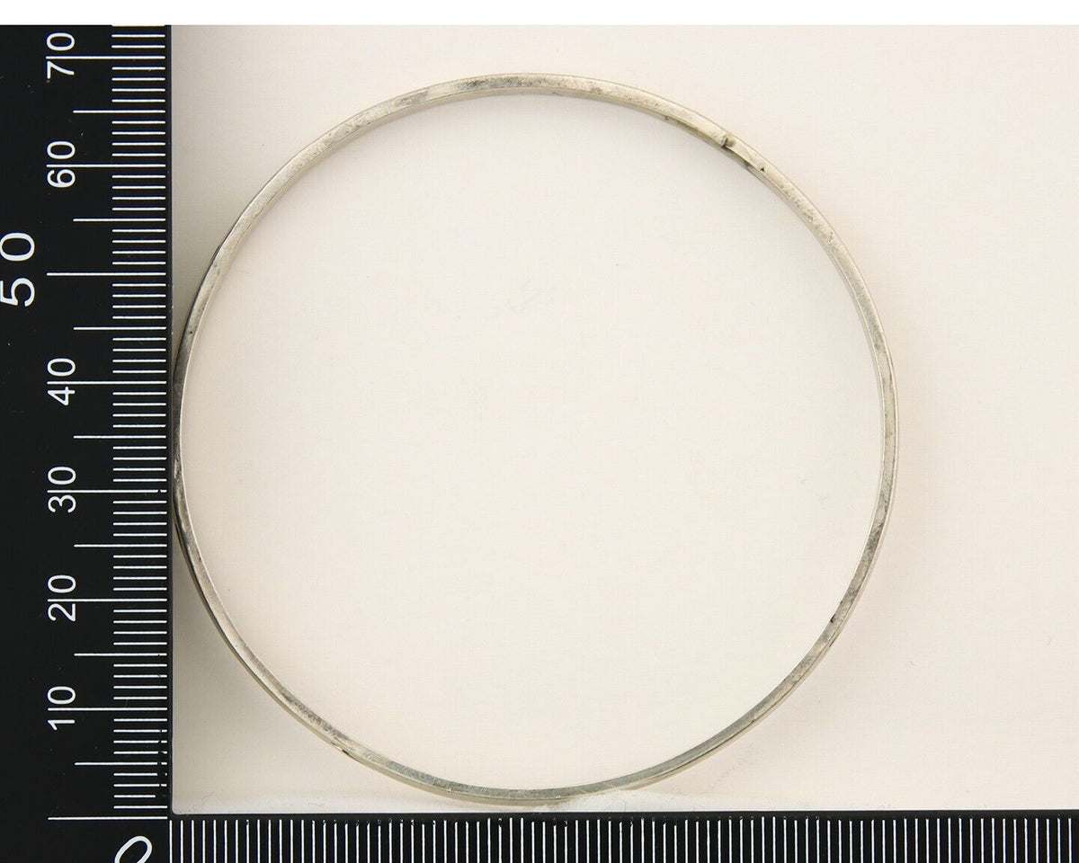 Navajo Bangle Bracelet 925 Silver Hand Stamped Twist Native American Artist C80s