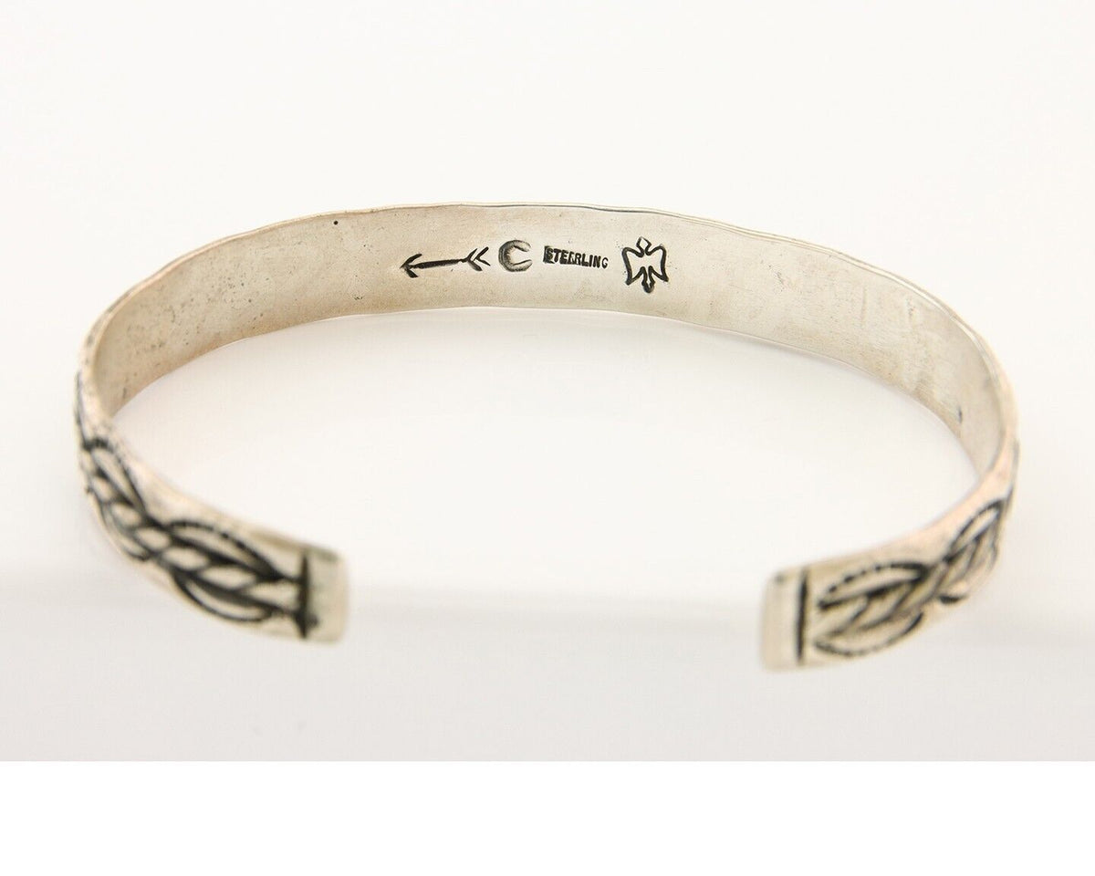 Men Navajo Bracelet 925 Silver Handmade Artist Signed C Montoya C.80s
