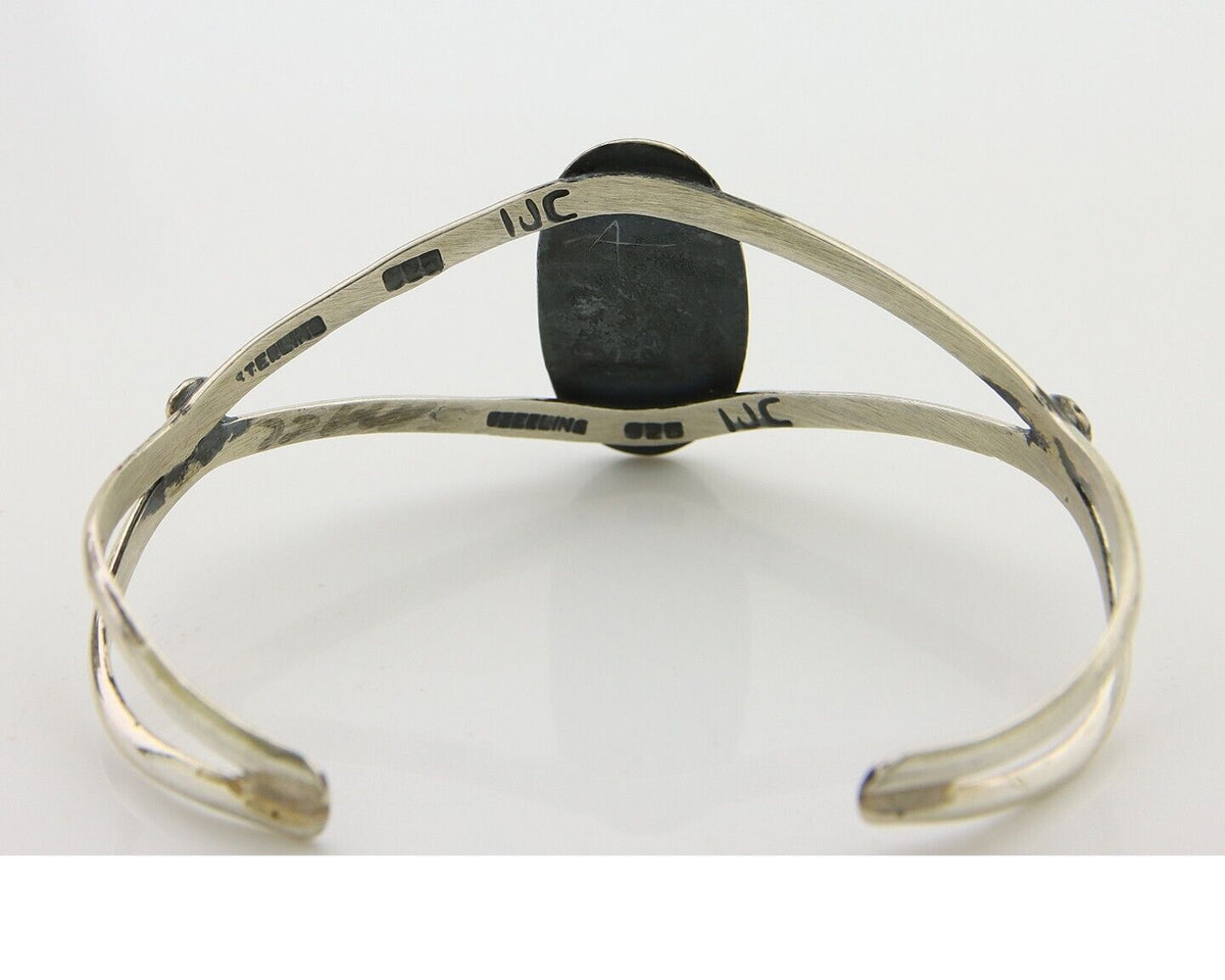 Navajo Cuff Bracelet 925 Silver Turquoise Cuff Artist Signed IJC C.80's