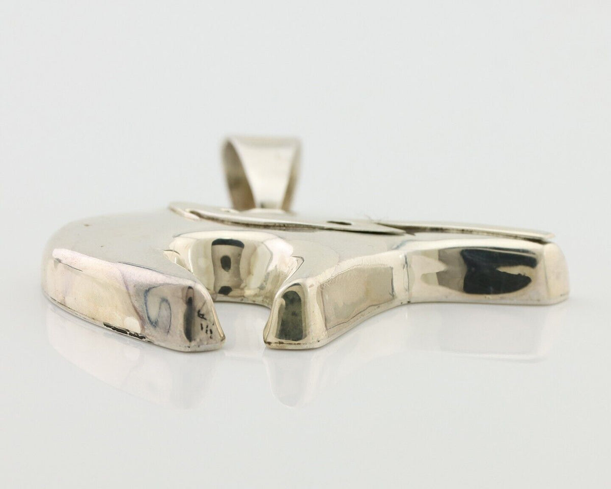 Navajo Spirit Bear Pendant 925 Sterling Silver Native Artist C.80's