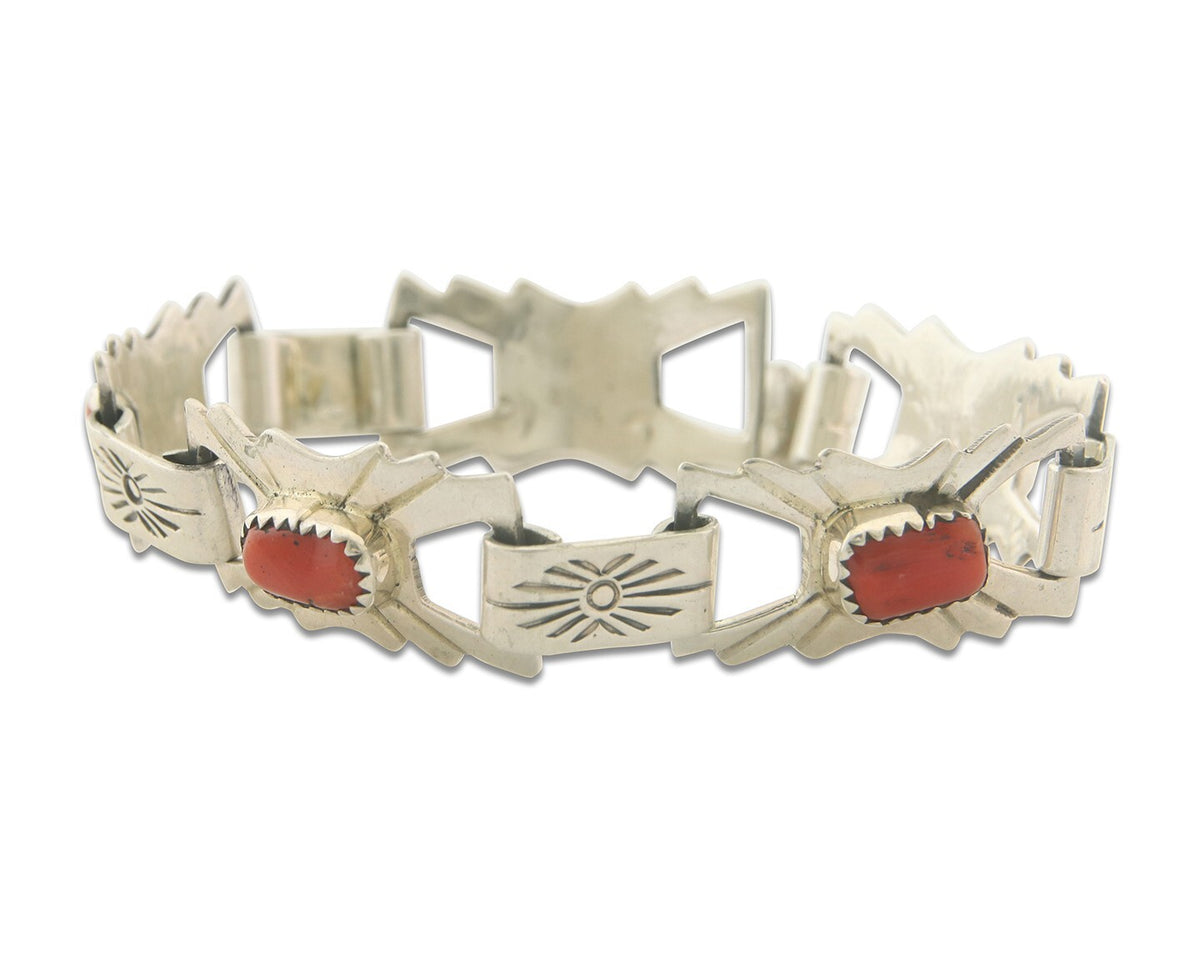 Vintage Navajo Bracelet 925 Silver Handmade Authentic Traditional Signed DM