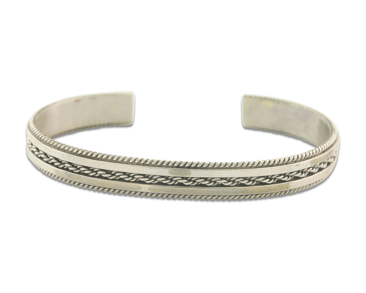 Vintage Navajo Bracelet 925 Silver Handmade Authentic Traditional Signed TAHE