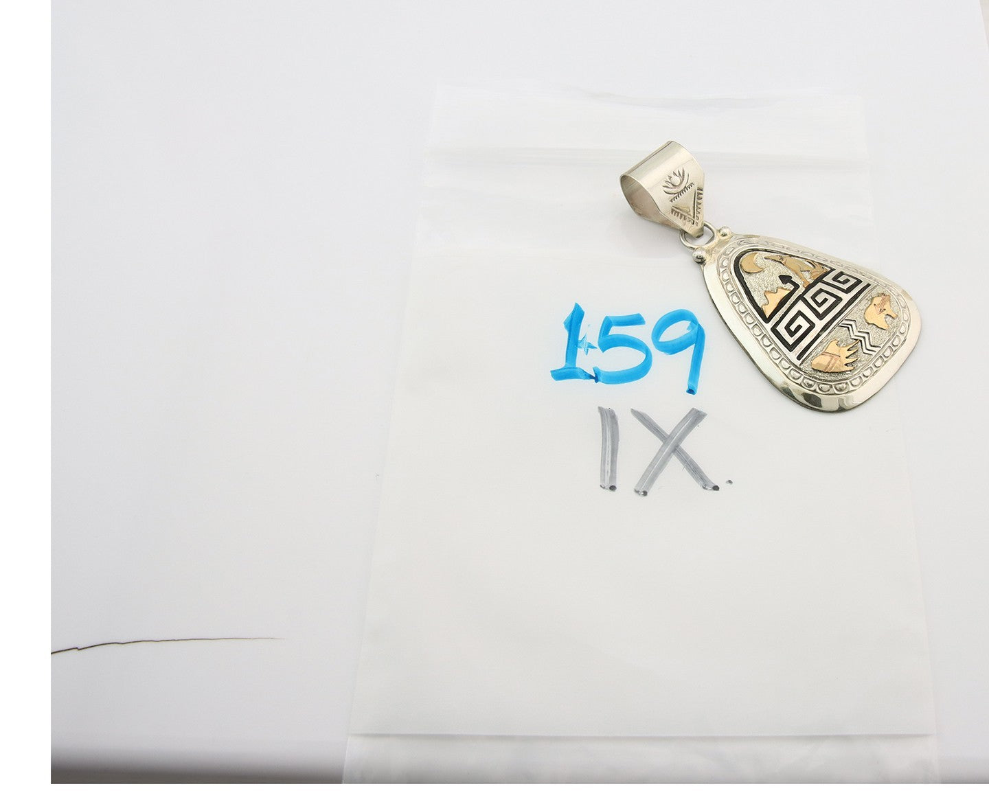 Navajo Kokopelli Pendant Sterling Silver & Gold Authentic Traditional Signed A