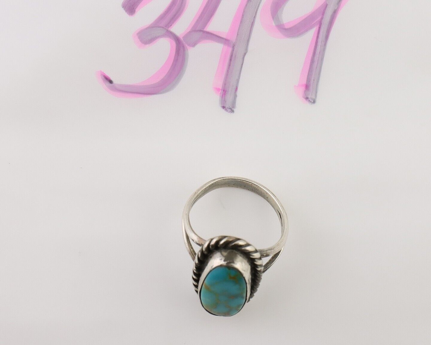 Navajo Handmade Ring 925 Silver Turquoise Native American Artist C.80's