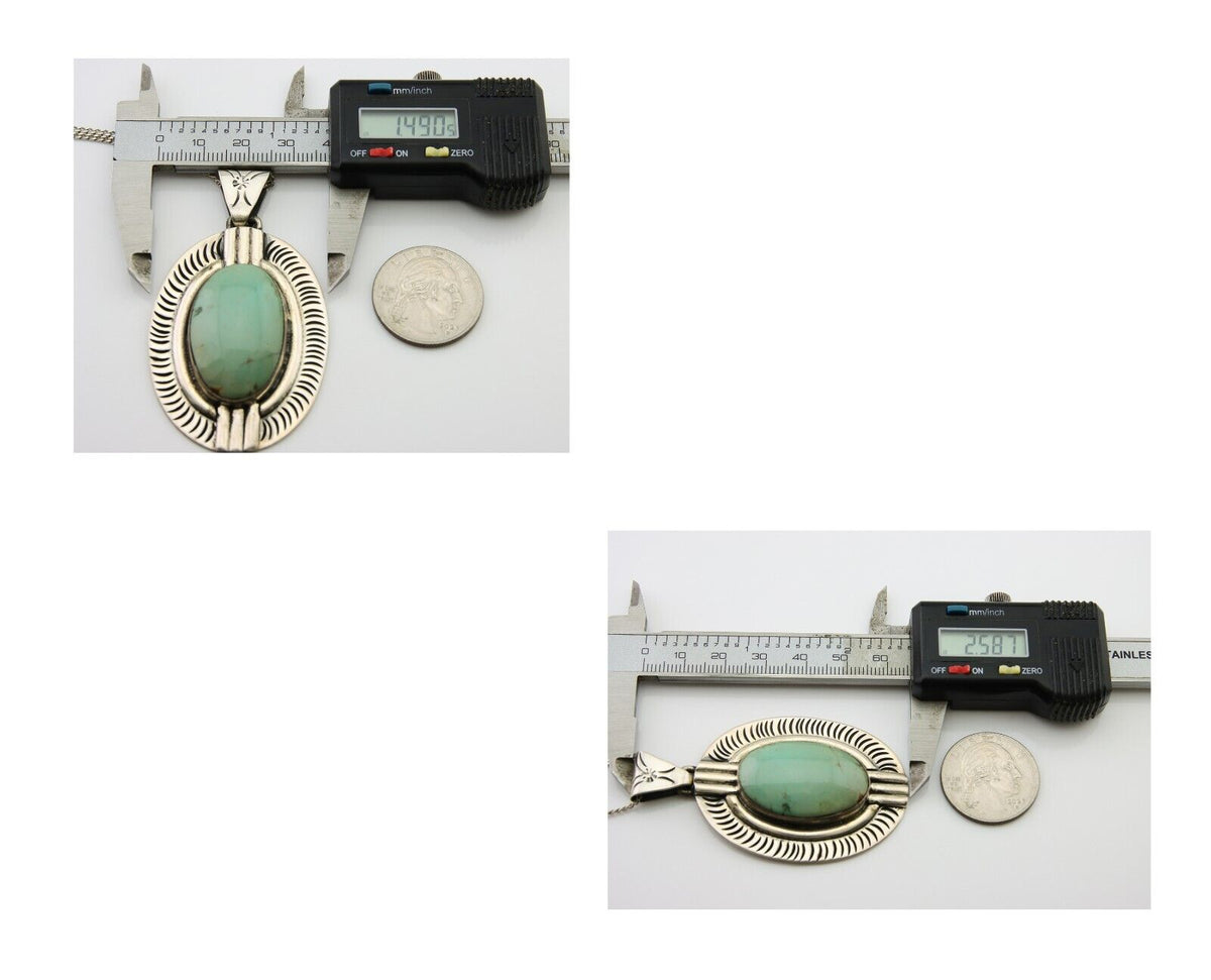 Navajo Necklace 925 Silver Natural Turquoise Artist M Montoya C.80's