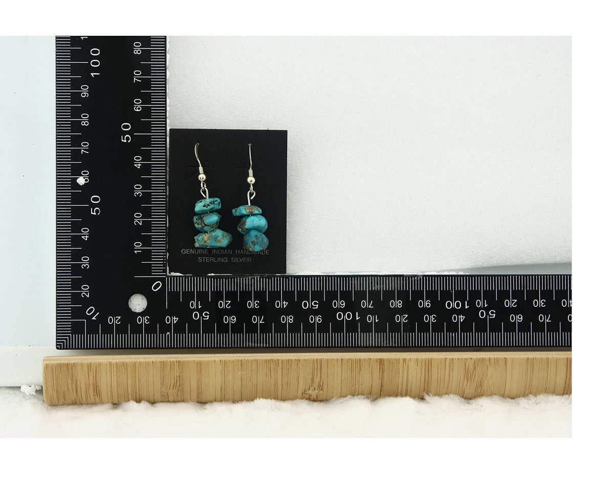 Navajo Earrings Sterling Silver Turquoise Dangle Vintage Authentic